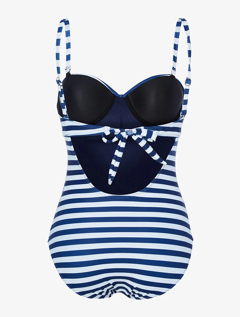 Monokini à rayures - bleu marine - marine - Image 2