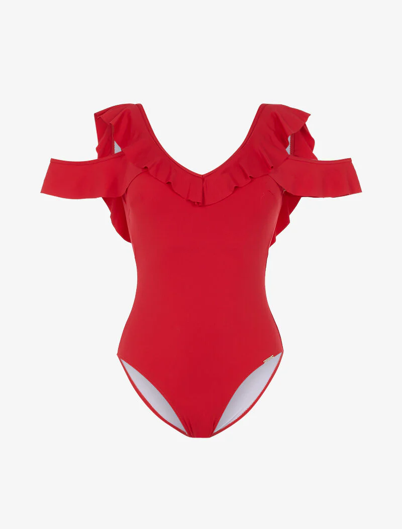 Monokini à volants - rouge