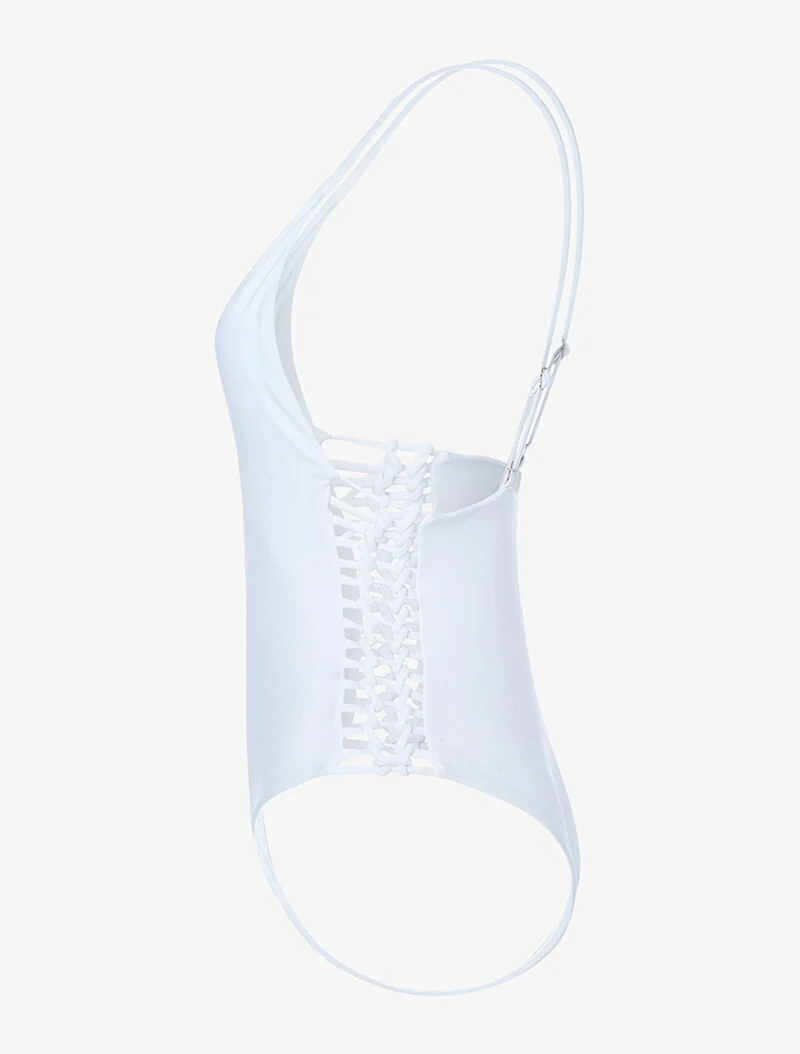 Monokini ajouré sur les côtés - blanc - Image 3