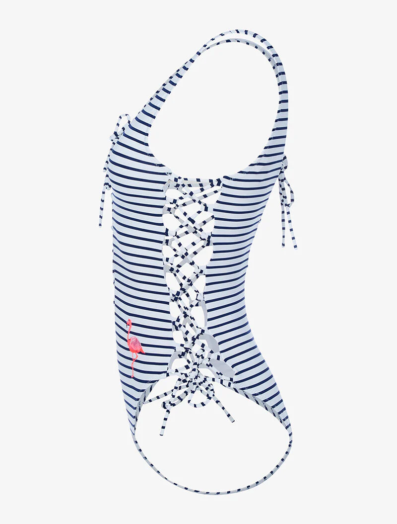 Monokini inspiration marinière - blanc - Image 3