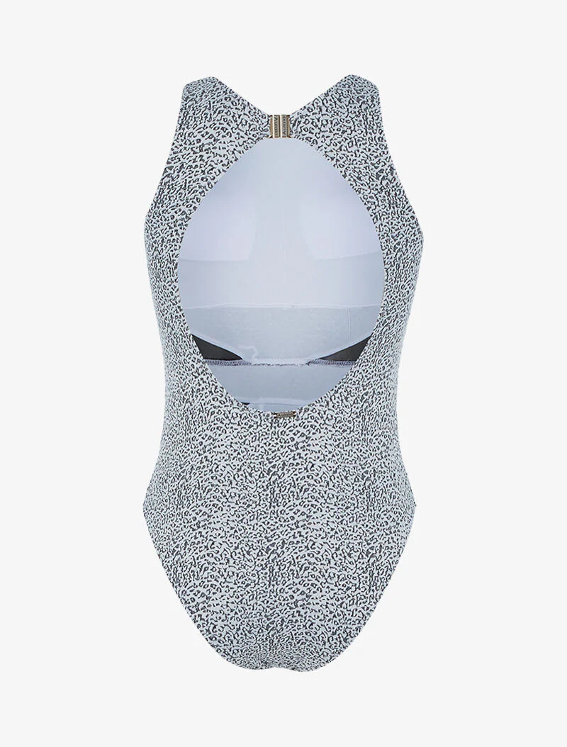 Monokini texturé dos nu - noir/écru - Image 2