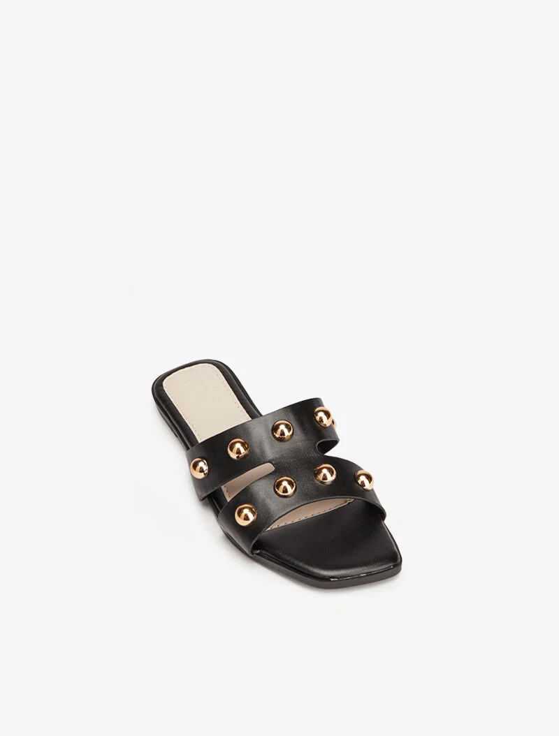 Mules à billes dorées - noir - Image 3