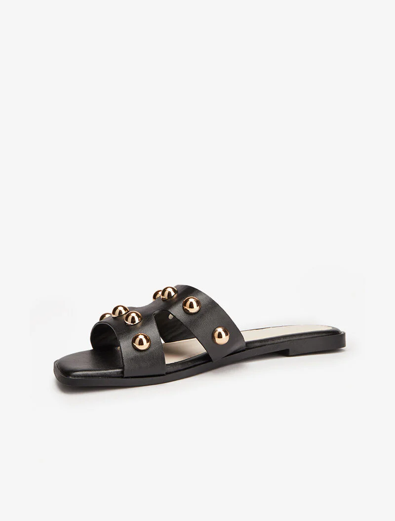 Mules à billes dorées - noir - Image 4
