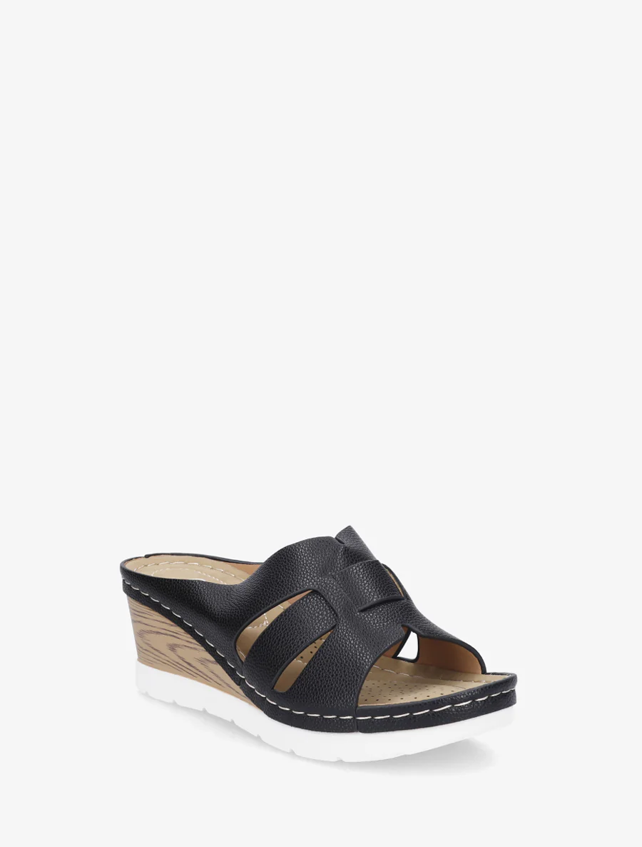 Mules à semelle effet bois - Noir - Image 2