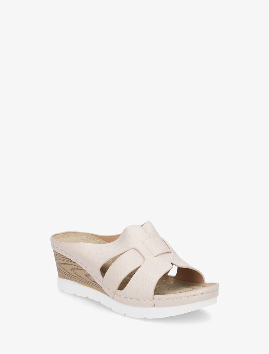 Mules à semelle effet bois - Beige - Image 2