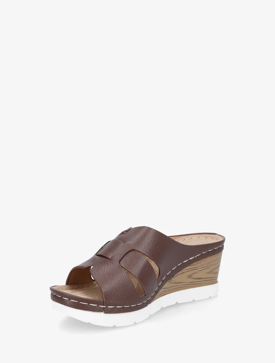 Mules à semelle effet bois - Marron - Image 3