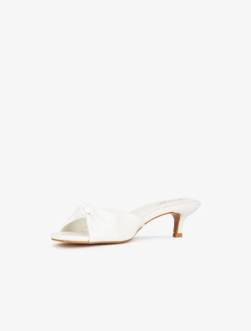 Mules effet nouer à petit talon - blanc - Image 4