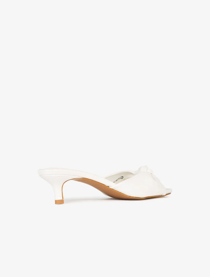 Mules effet nouer à petit talon - blanc - Image 5