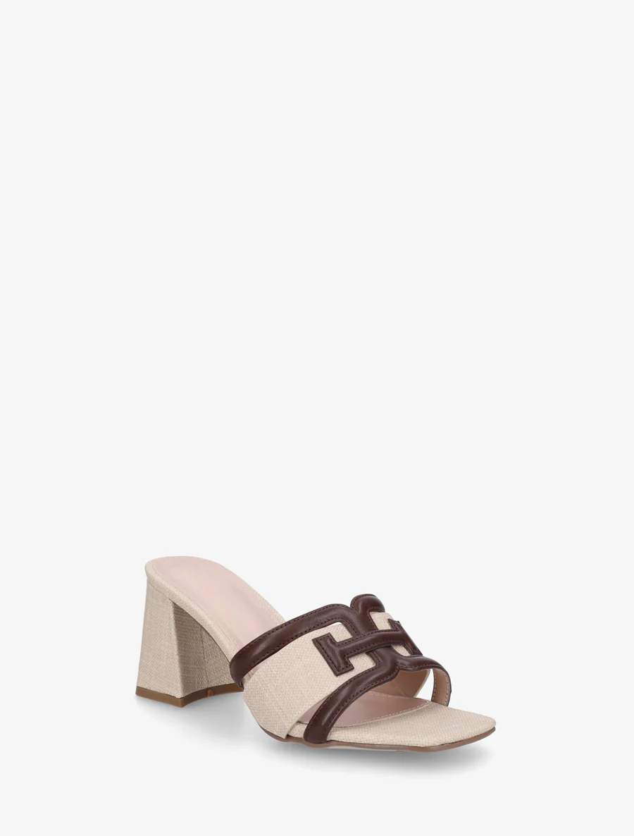 Mules en simili à bride fantaisie - Marron - Image 2