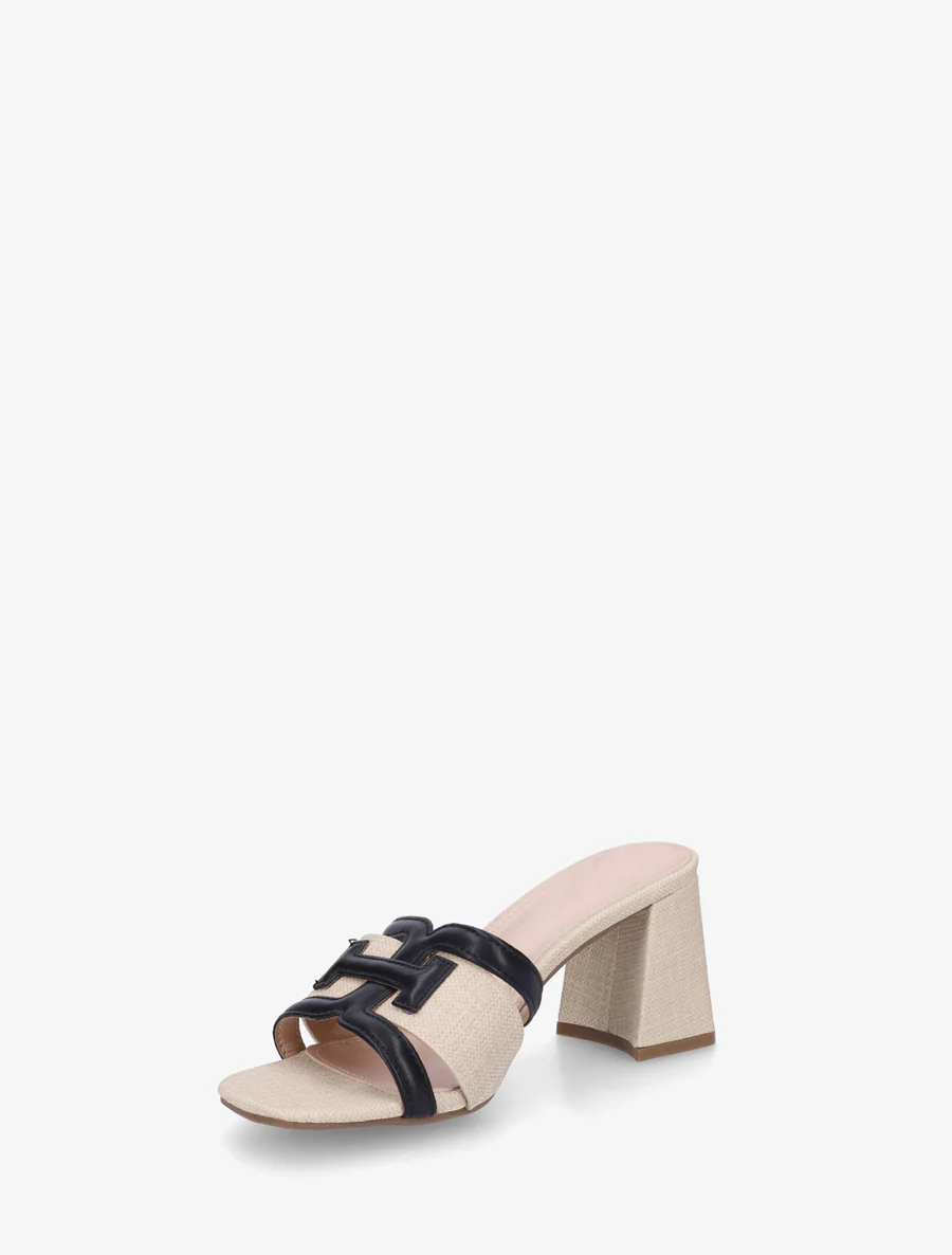 Mules en simili à bride fantaisie - Noir - Image 3