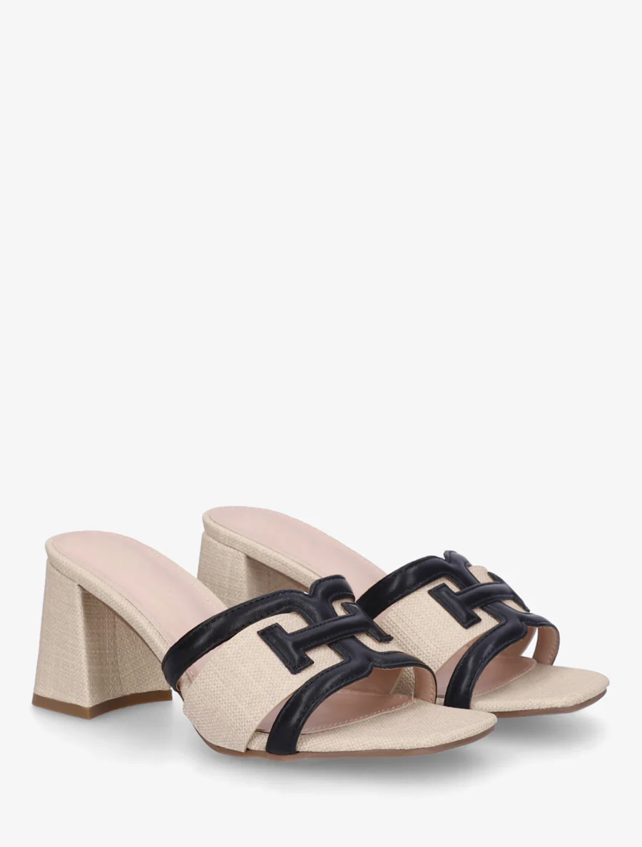 Mules en simili à bride fantaisie - Noir - Image 4