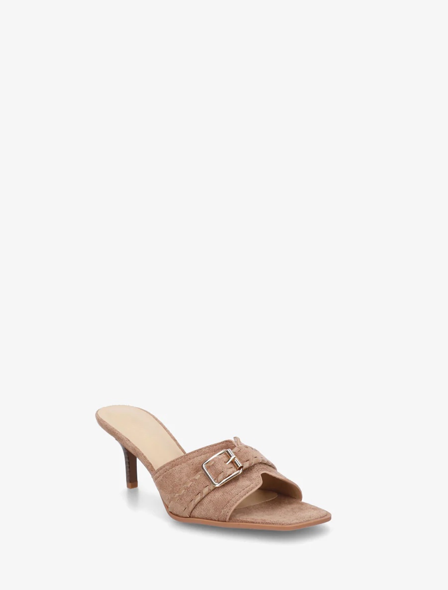 Mules en suédine à boucle - Taupe - Image 2