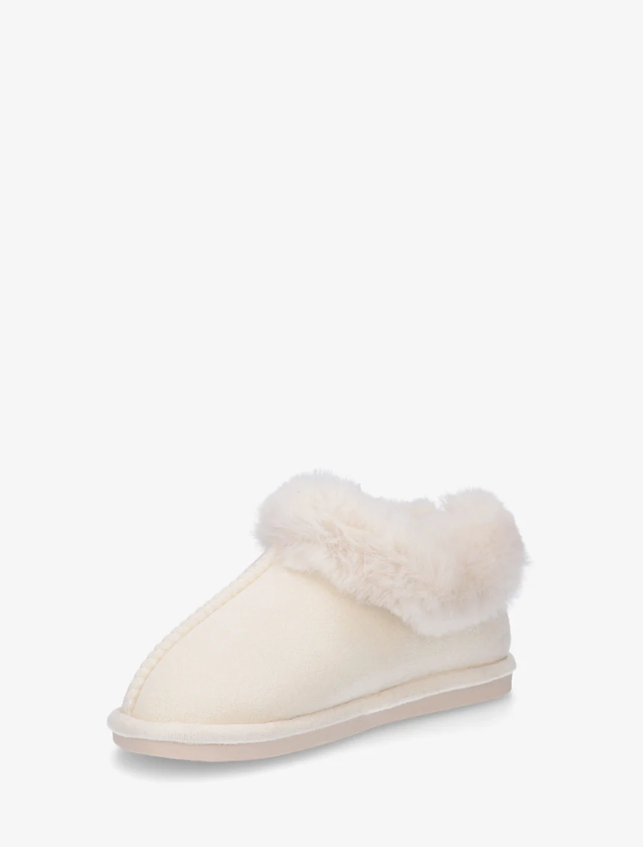 Mules en suédine fourrées - Beige - Image 3