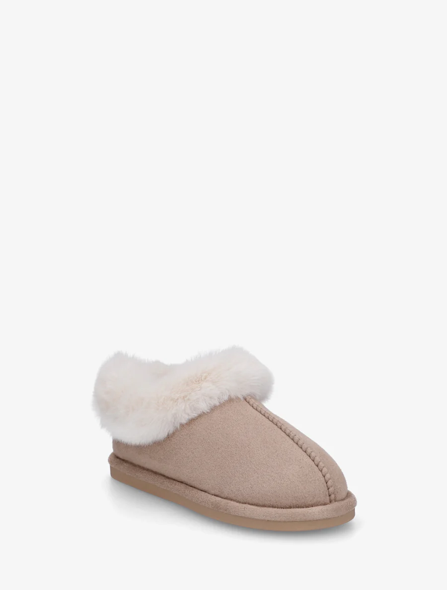Mules en suédine fourrées - Taupe - Image 2