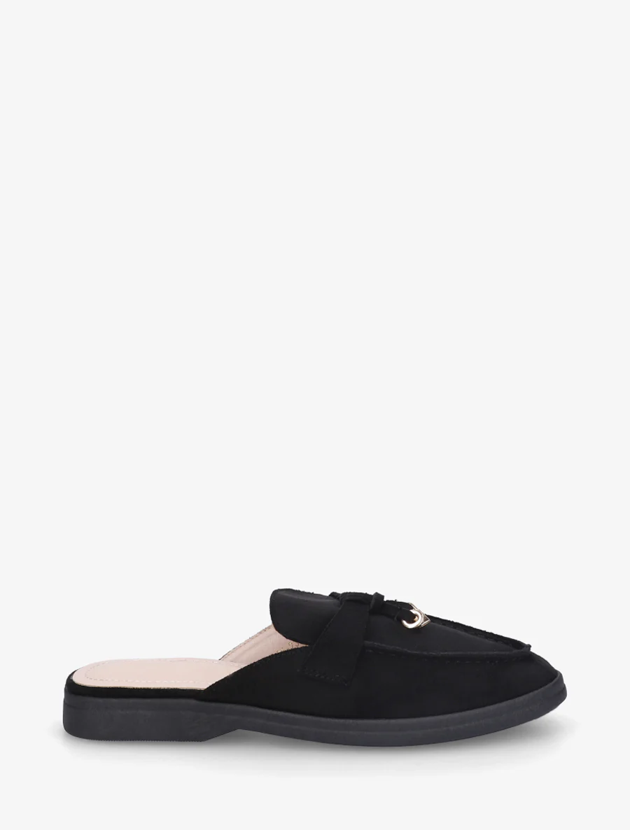 Mules en suédine style mocassin - Noir