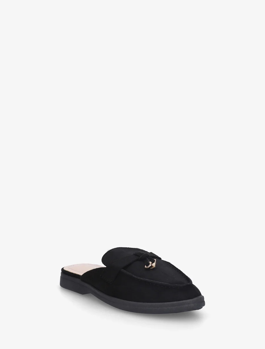 Mules en suédine style mocassin - Noir - Image 2