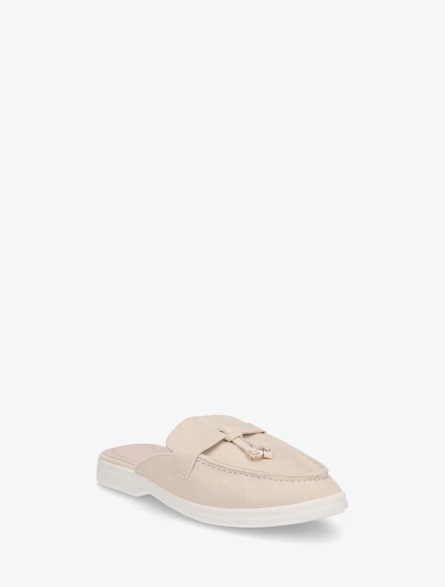 Mules en suédine style mocassin - Beige - Image 2