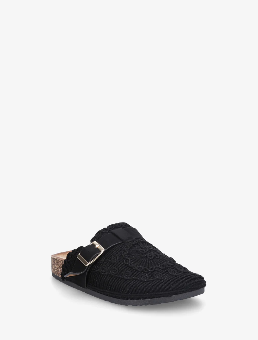 Mules fermées en macramé - Noir - Image 2