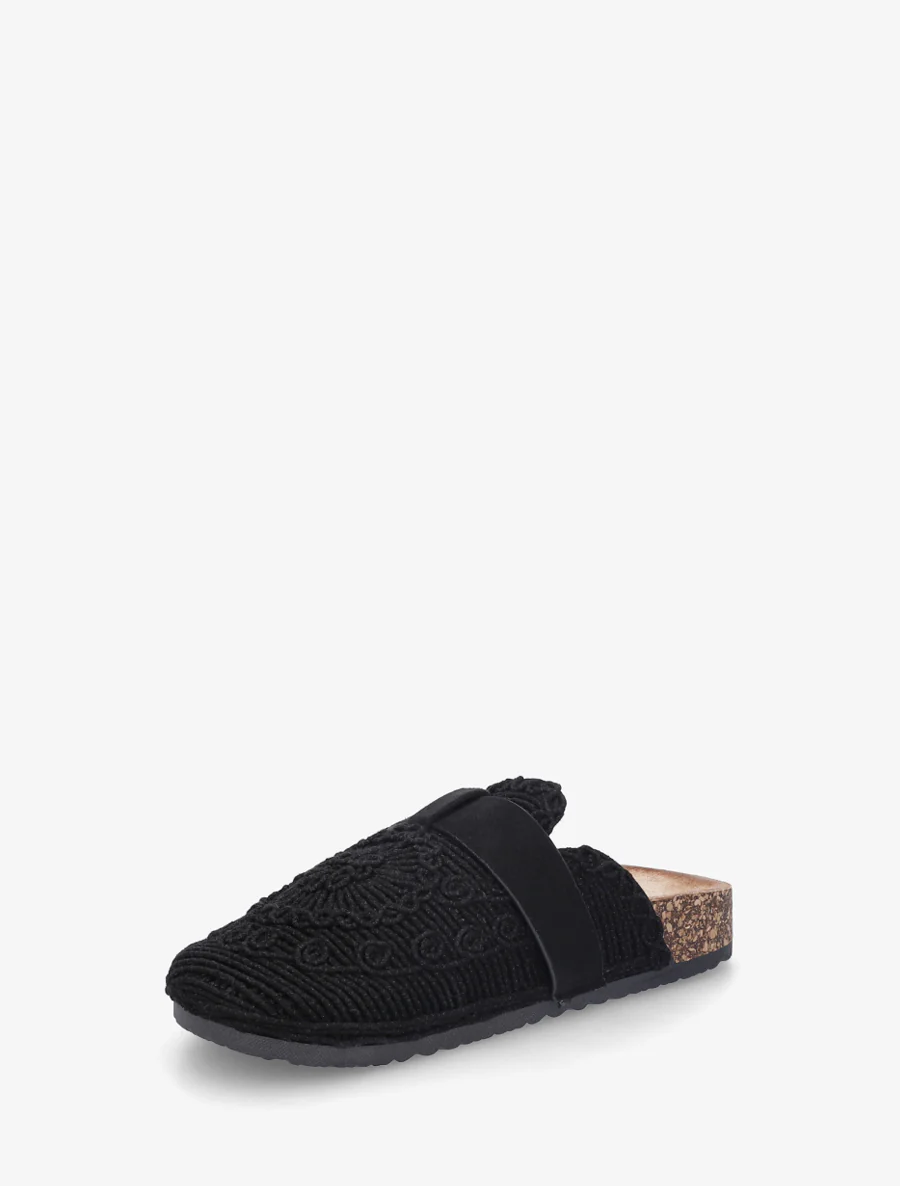 Mules fermées en macramé - Noir - Image 3