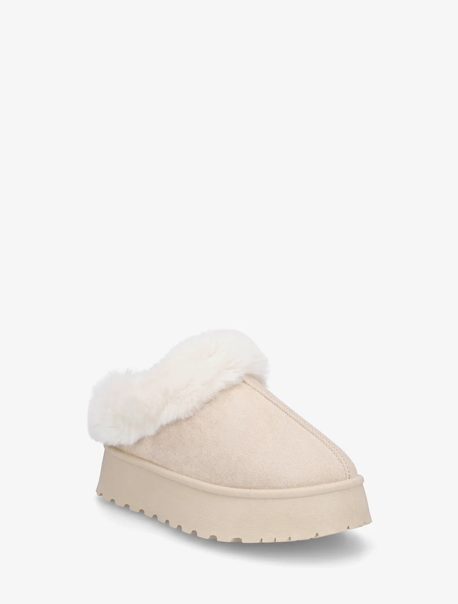 Mules fourrées à semelle épaisse - Beige - Image 2