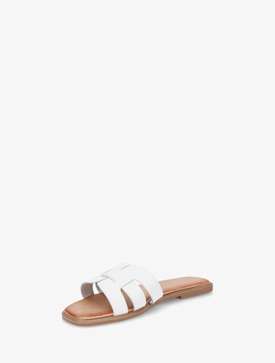 Mules plates à bride effet tressé - Blanc - Image 3