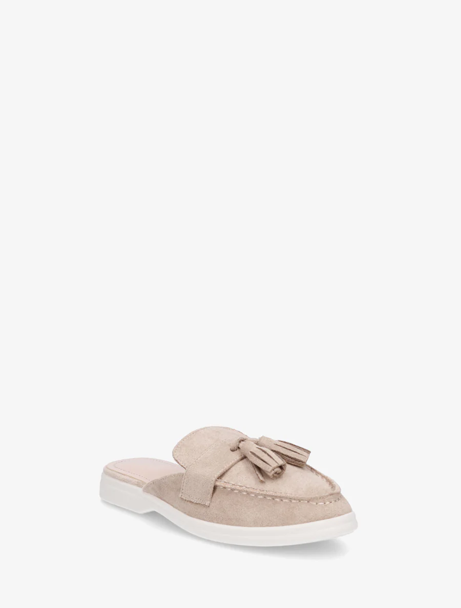 Mules style mocassin à pampilles - Taupe - Image 2