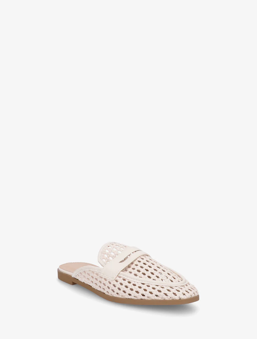 Mules style mocassin effet tressé - Beige - Image 2
