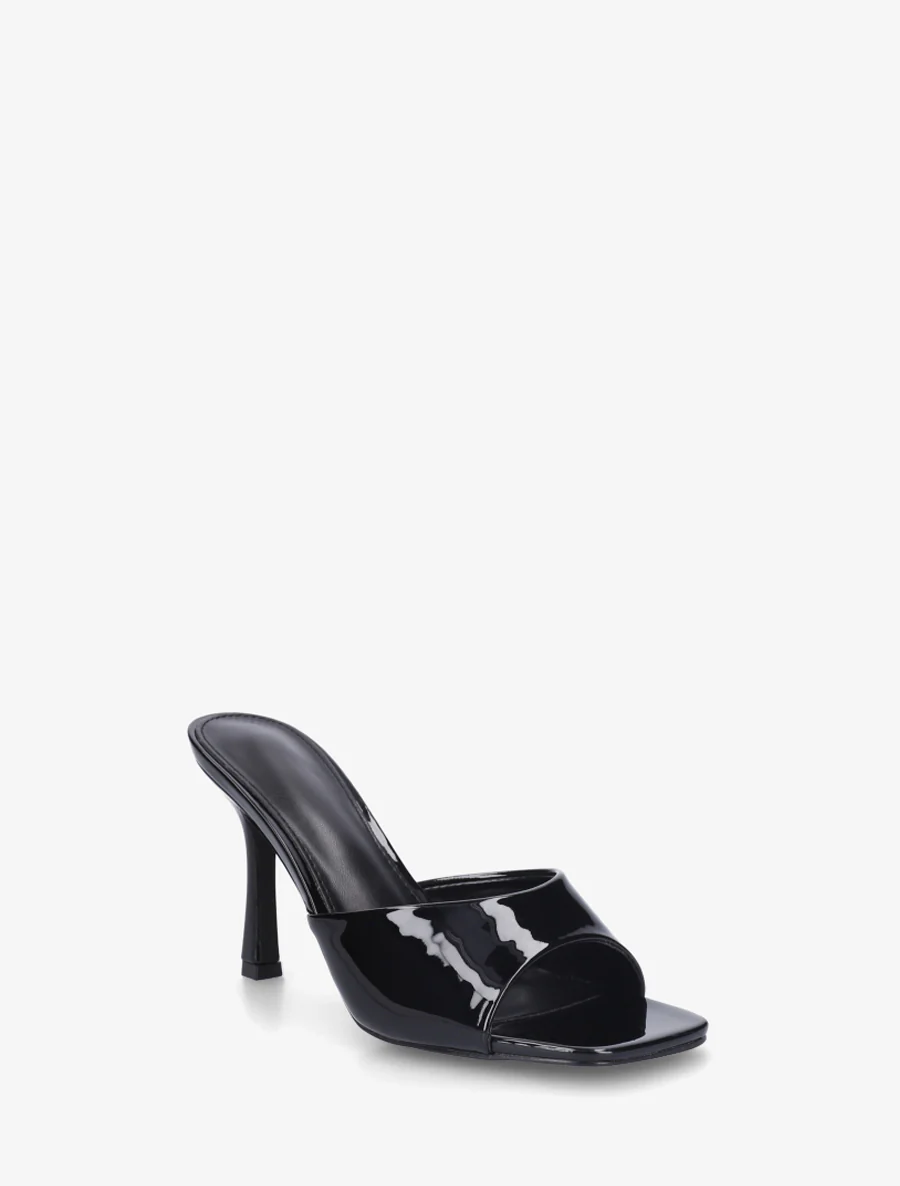 Mules vernies à talon aiguille - Noir - Image 2