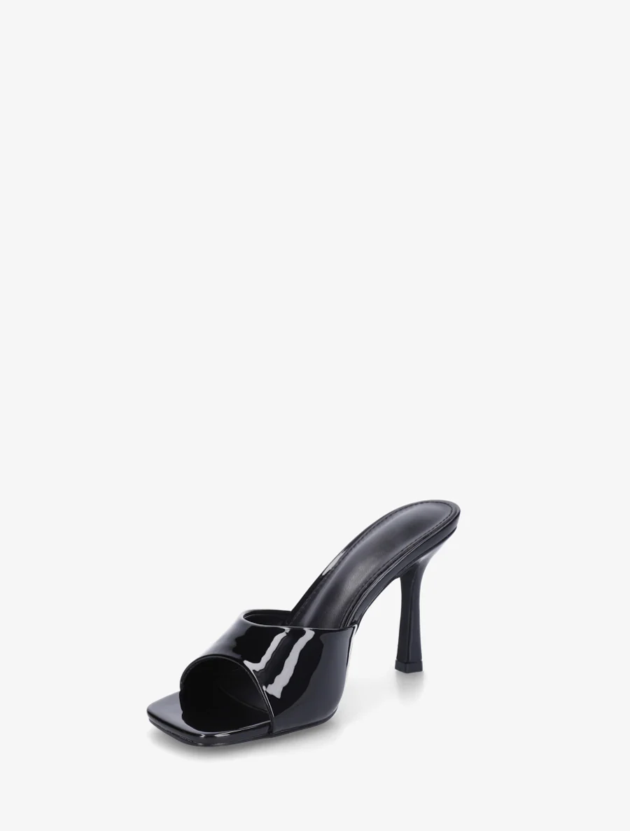Mules vernies à talon aiguille - Noir - Image 3