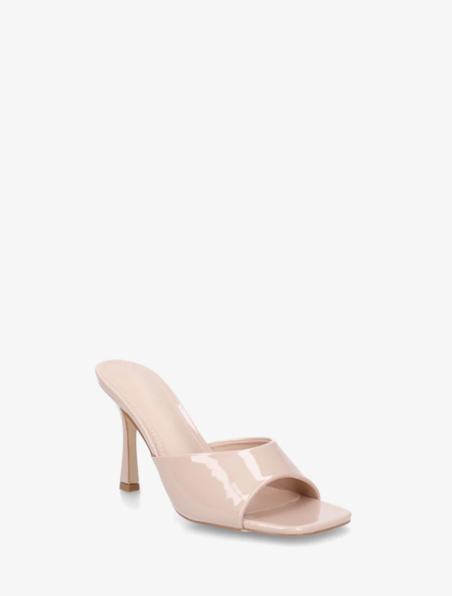 Mules vernies à talon aiguille - Beige - Image 2