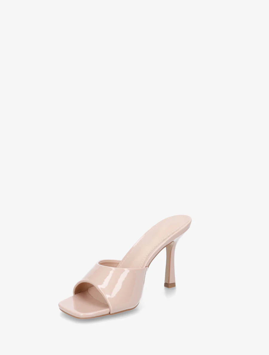 Mules vernies à talon aiguille - Beige - Image 3