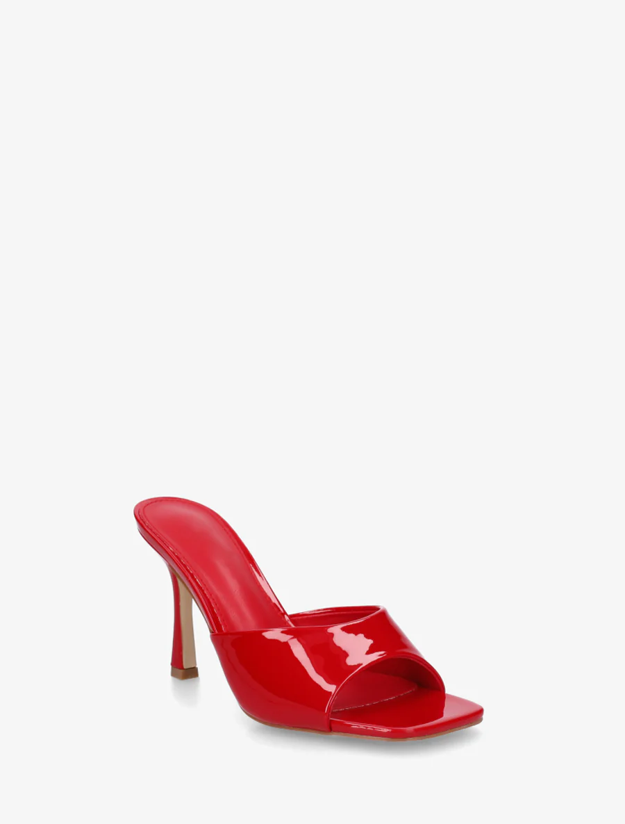 Mules vernies à talon aiguille - Rouge - Image 2
