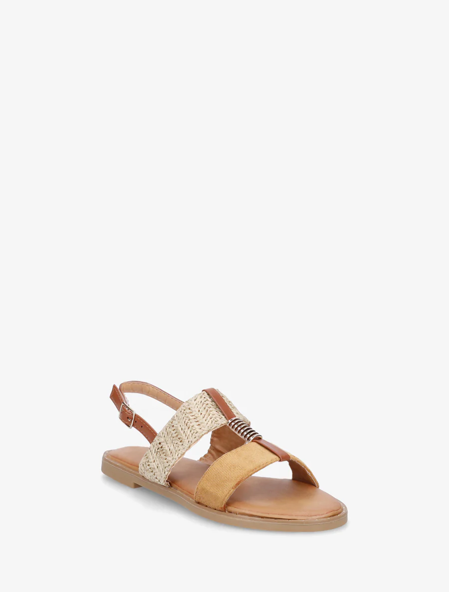 Nu-pieds à bijou métallique - Camel - Image 2