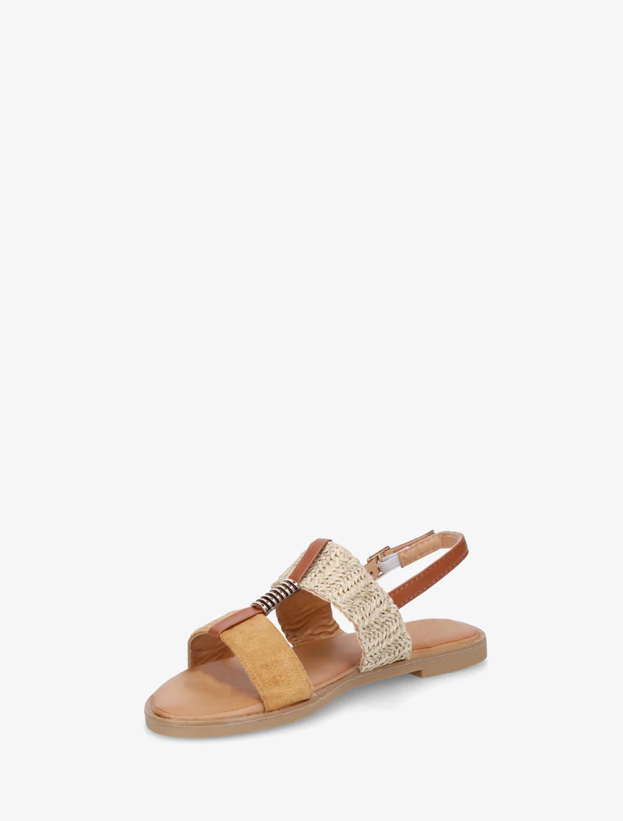 Nu-pieds à bijou métallique - Camel - Image 3