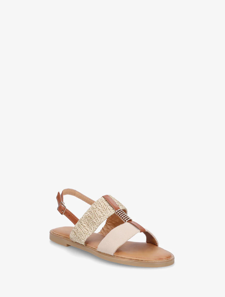 Nu-pieds à bijou métallique - Beige - Image 2