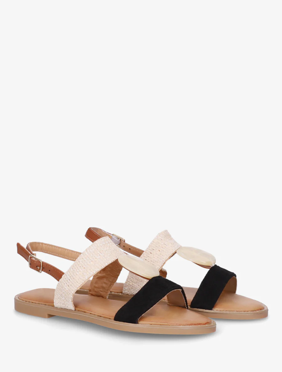 Nu-pieds à bijou rond - Noir - Image 4