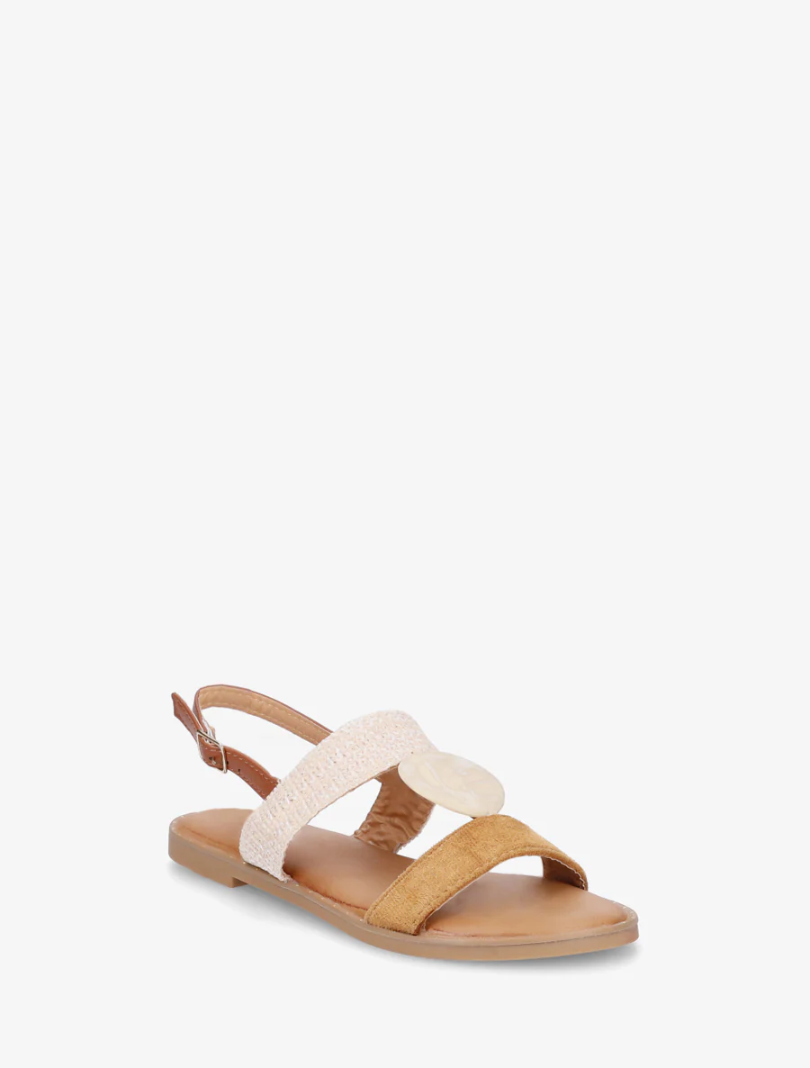 Nu-pieds à bijou rond - Camel - Image 2