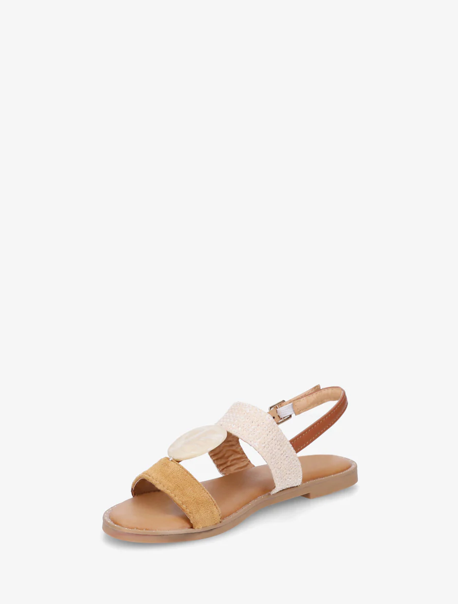 Nu-pieds à bijou rond - Camel - Image 3