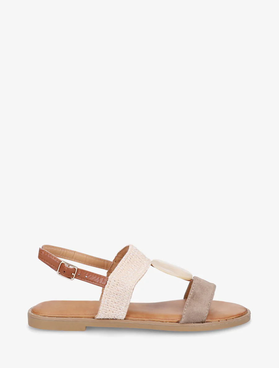 Nu-pieds à bijou rond - Taupe