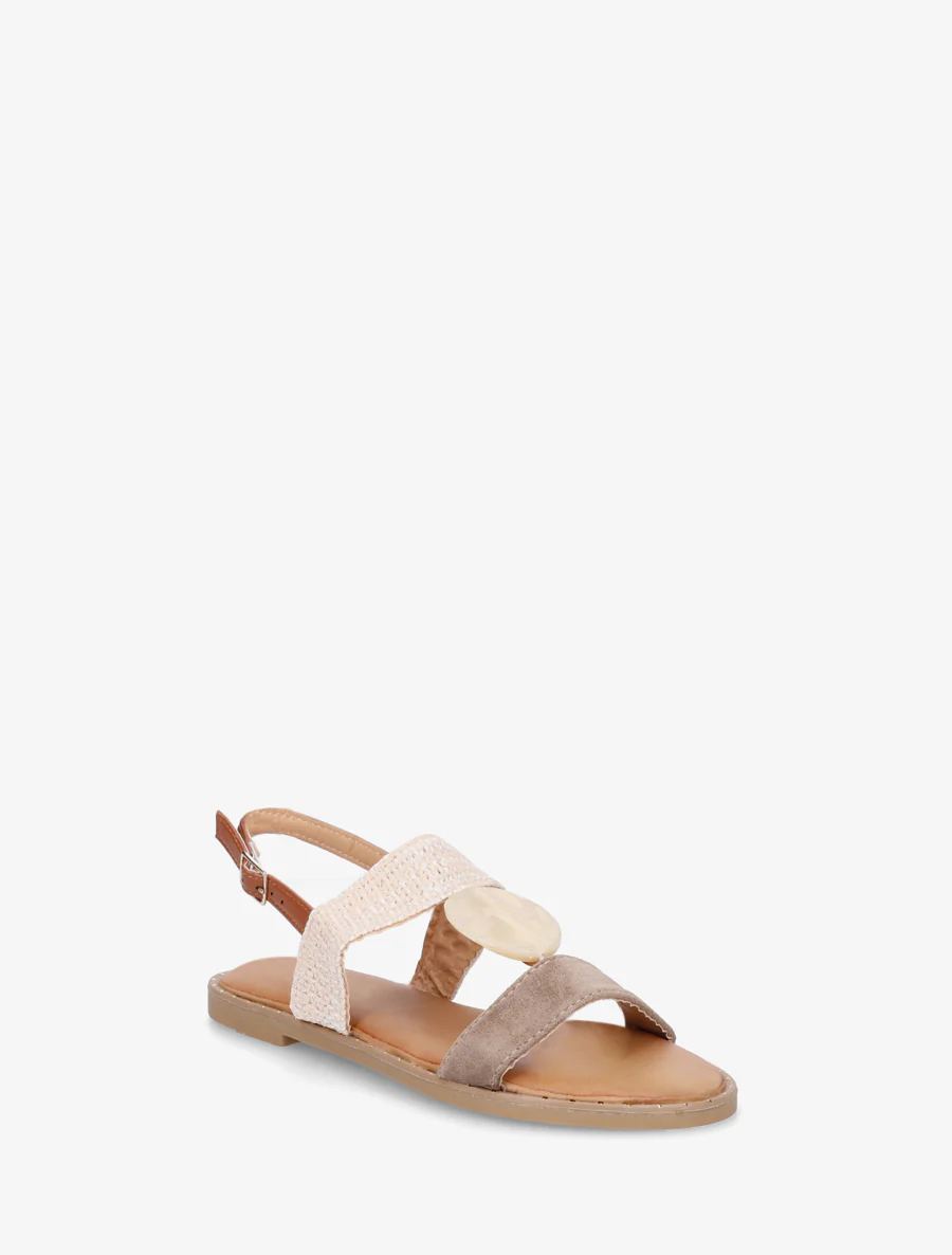 Nu-pieds à bijou rond - Taupe - Image 2