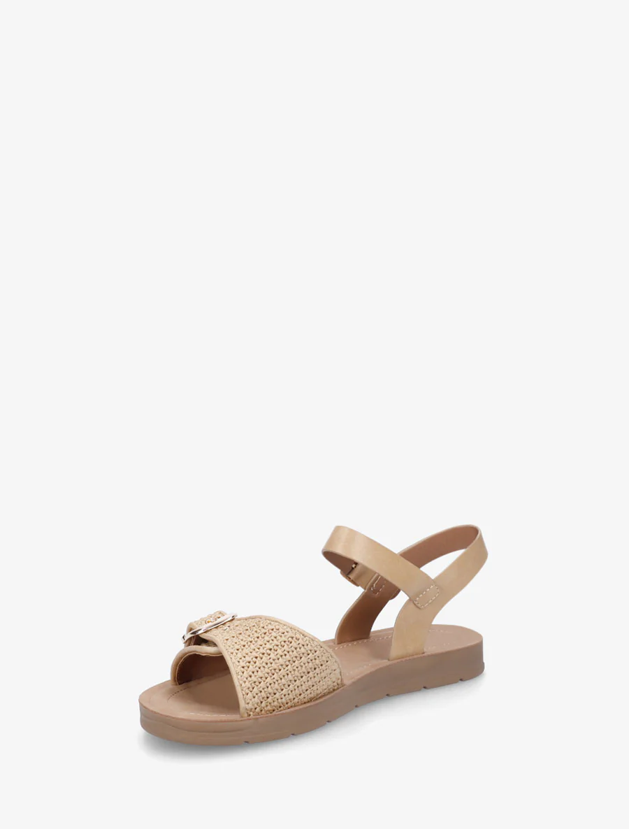 Nu-pieds à bride effet raphia - Beige foncé - Image 3