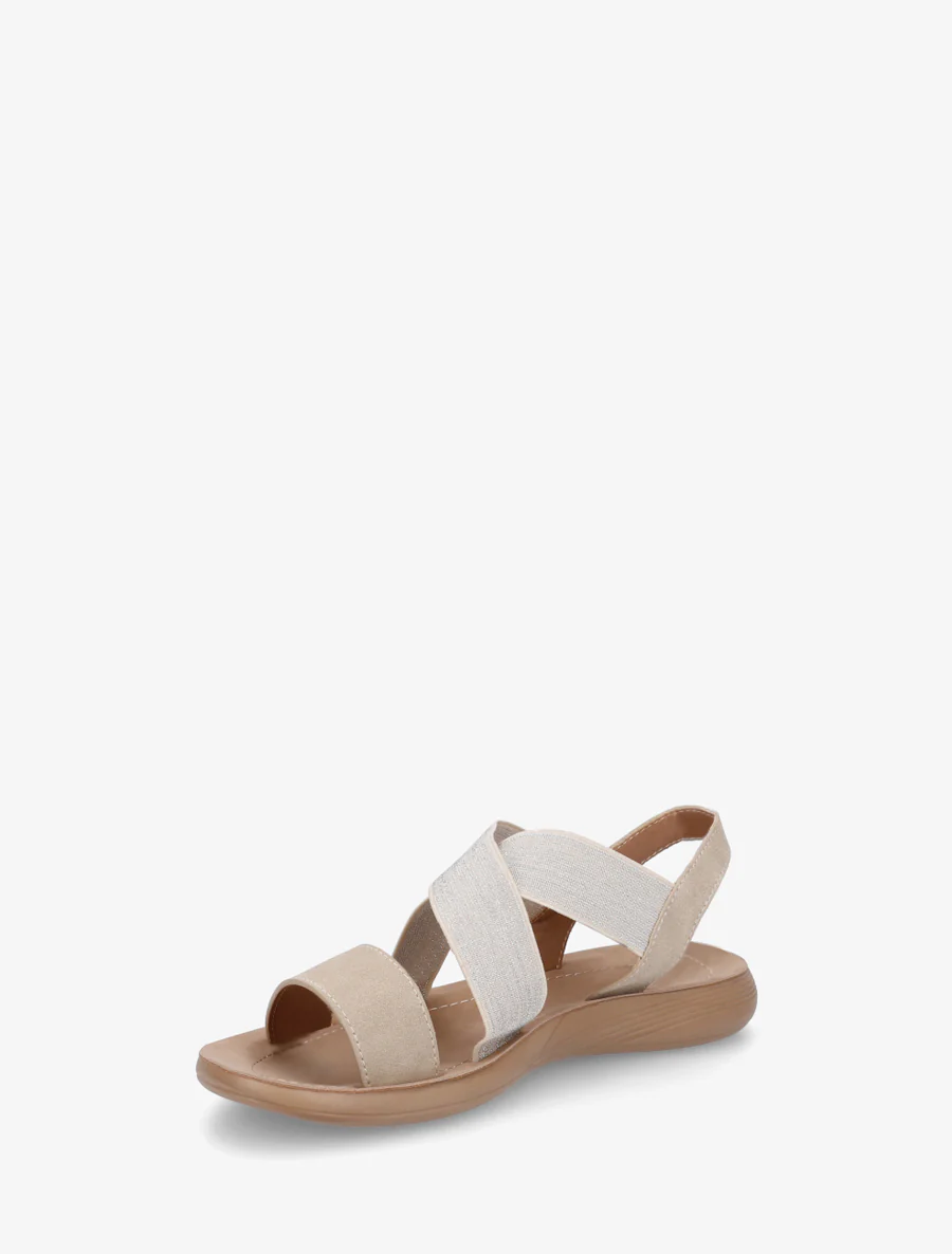 Nu-pieds à brides croisées élastiquées - Beige - Image 3