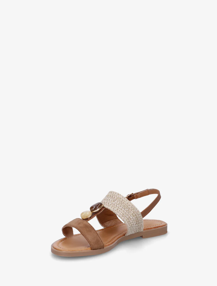 Nu-pieds à brides dépareillés - Camel - Image 3