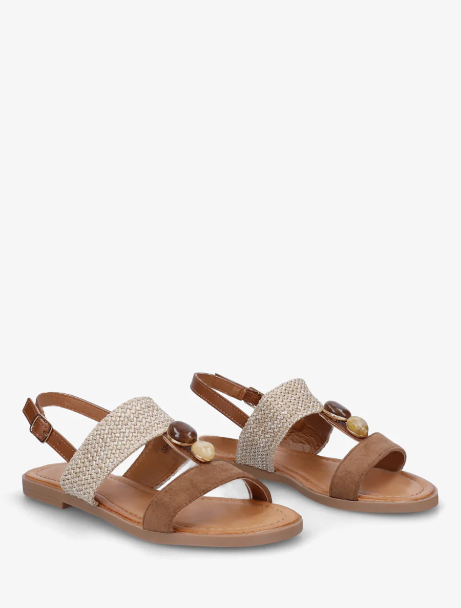 Nu-pieds à brides dépareillés - Camel - Image 4