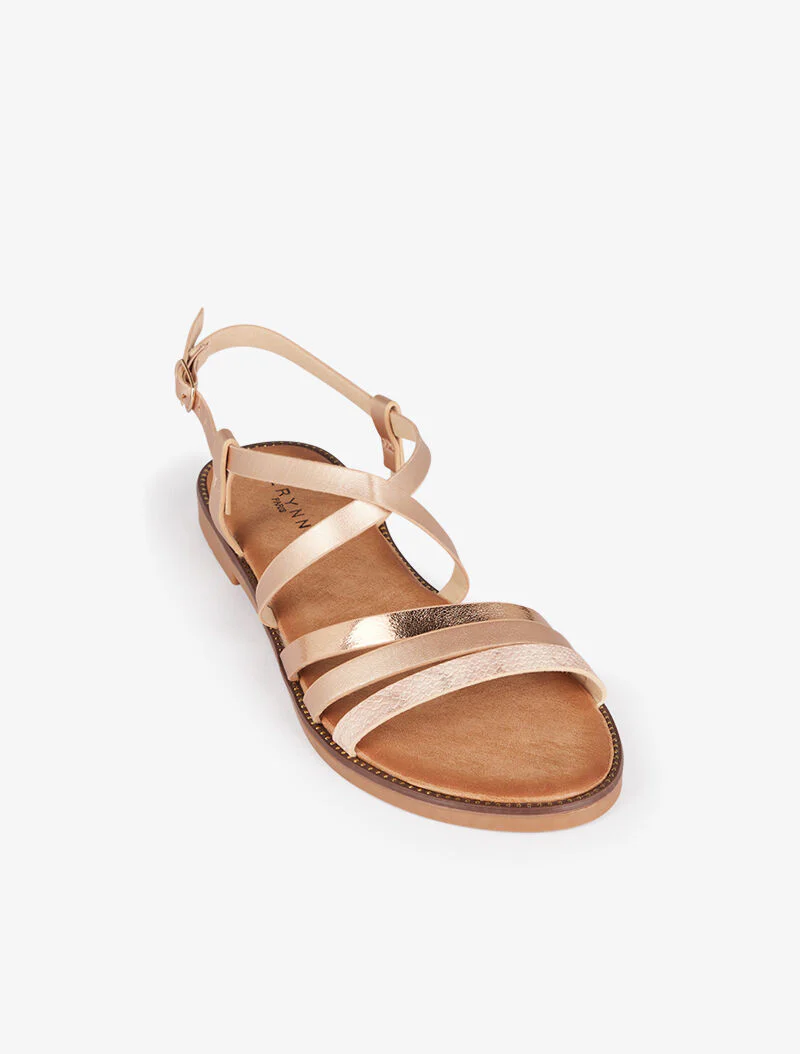 Nu-pieds à brides stylisées - champagne - Image 3