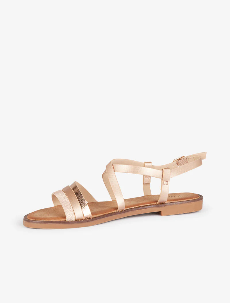 Nu-pieds à brides stylisées - champagne - Image 4