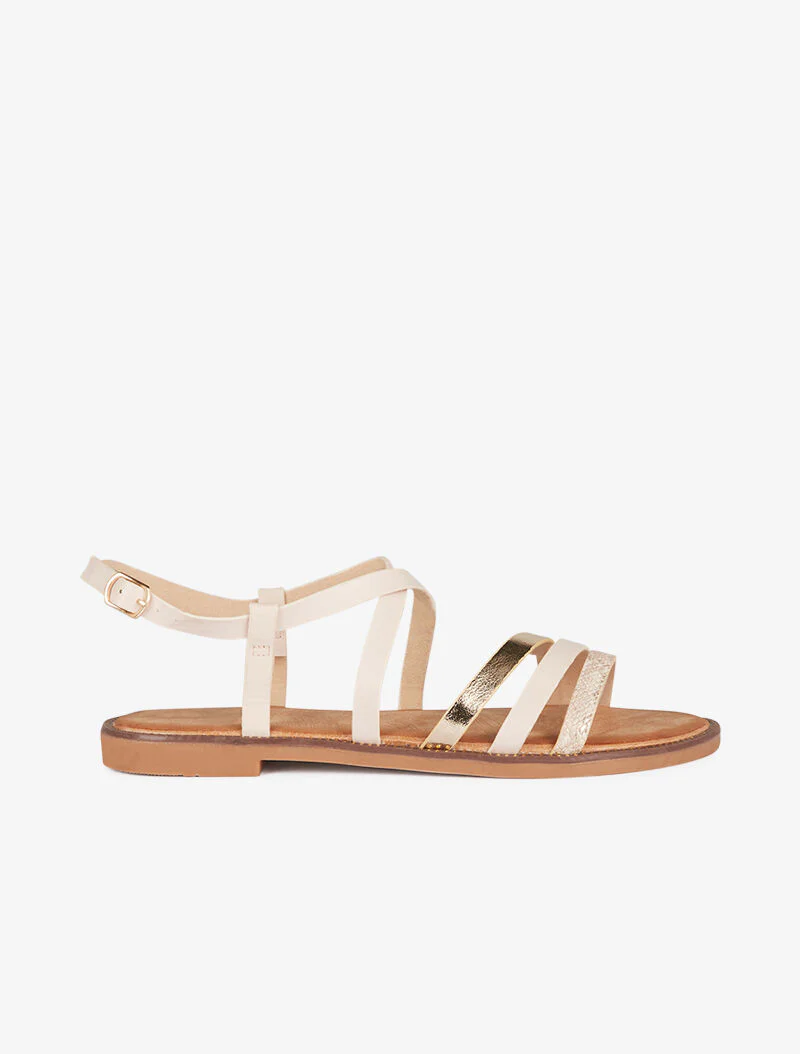 Nu-pieds à brides stylisées - beige - Image 2