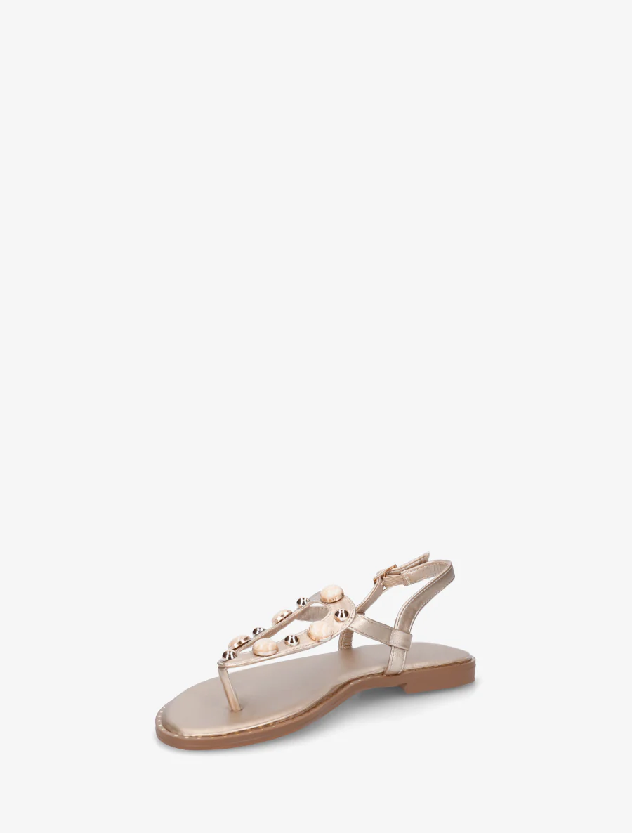 Nu-pieds à clous et bijoux marbrés - Or - Image 3
