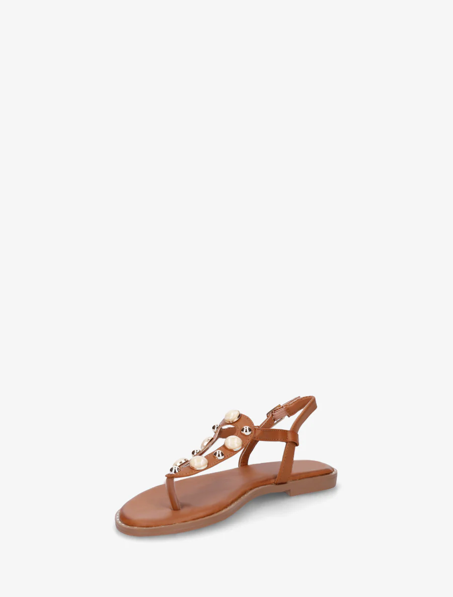 Nu-pieds à clous et bijoux marbrés - Camel - Image 3