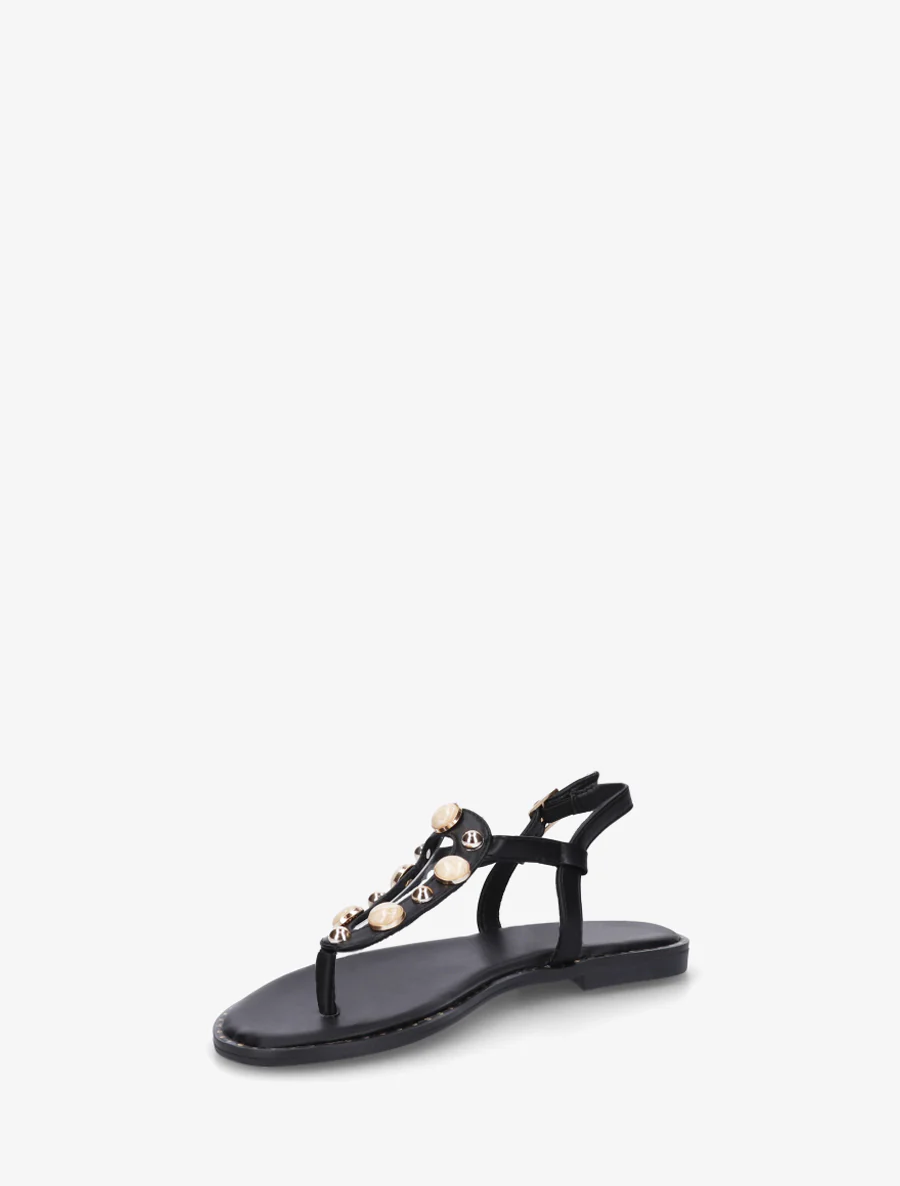 Nu-pieds à clous et bijoux marbrés - Noir - Image 3